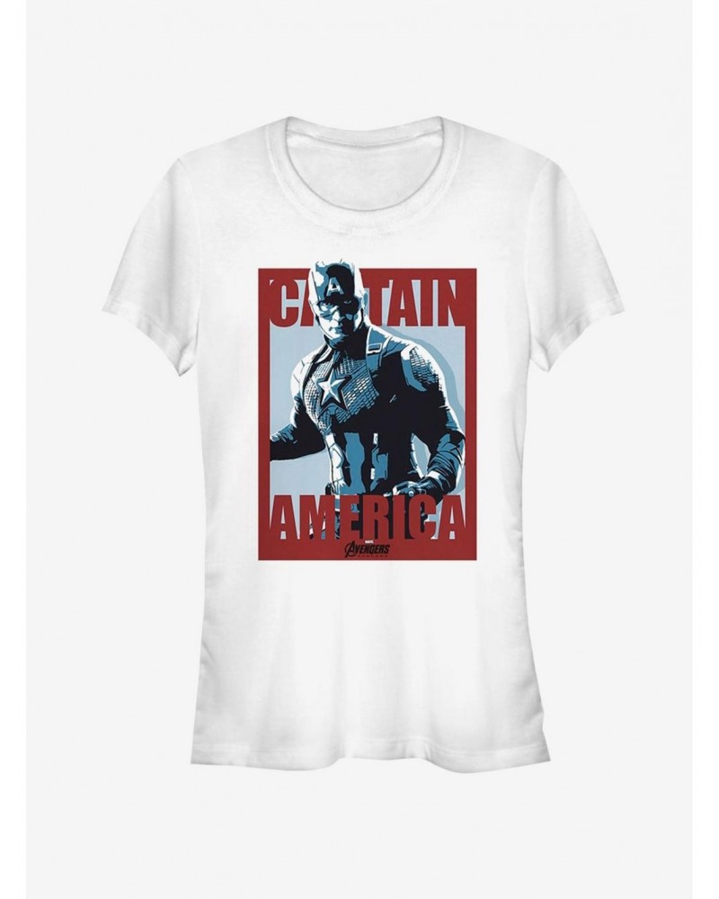 Marvel Avengers Endgame Captain America Poster Girls T-Shirt $7.97 T-Shirts