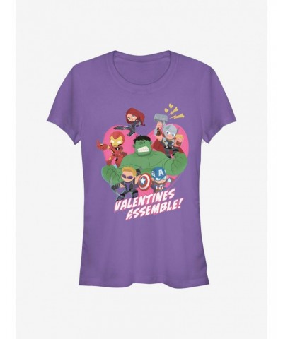 Marvel Avengers Valentines Assemble Girls T-Shirt $9.76 T-Shirts