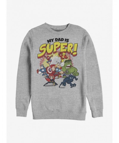 Marvel Avengers My Dad Is Super Crew Sweatshirt $10.92 Sweatshirts