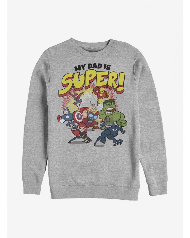 Marvel Avengers My Dad Is Super Crew Sweatshirt $10.92 Sweatshirts