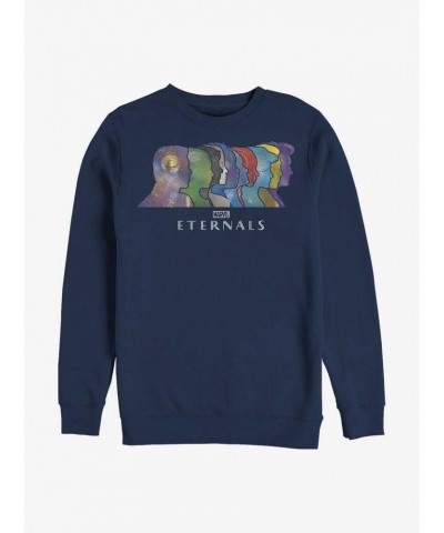 Marvel Eternals Silhouette Heads Crew Sweatshirt $11.81 Sweatshirts