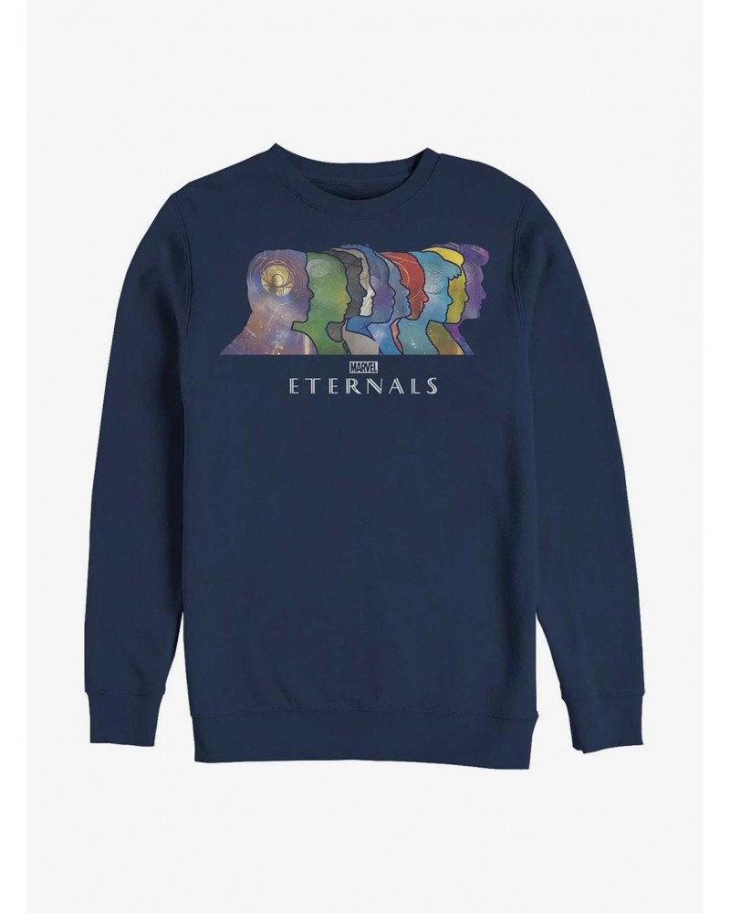 Marvel Eternals Silhouette Heads Crew Sweatshirt $11.81 Sweatshirts