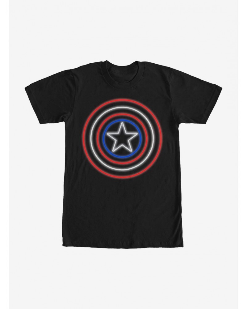 Marvel Captain America Shield Neon Light T-Shirt $7.65 T-Shirts