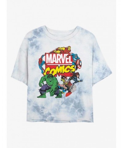 Marvel Avengers Classic Logo Tie-Dye Girls Crop T-Shirt $11.10 T-Shirts