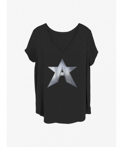 Marvel The Falcon and the Winter Soldier John Walker Captain Symbol Girls T-Shirt Plus Size $10.17 T-Shirts