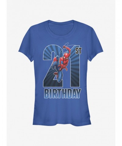 Marvel Spider-Man Spider-Man 21th Bday Girls T-Shirt $9.36 T-Shirts