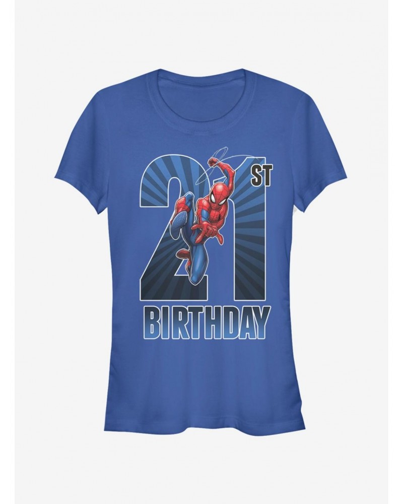 Marvel Spider-Man Spider-Man 21th Bday Girls T-Shirt $9.36 T-Shirts