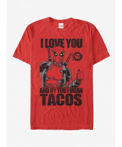 Marvel Deadpool Love You and Tacos T-Shirt $6.50 T-Shirts