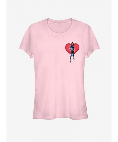 Black Widow Heart Girls T-Shirt $9.16 T-Shirts