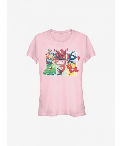 Marvel Avengers Hero Squares Holiday Girls T-Shirt $6.97 T-Shirts