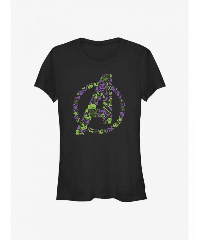 Marvel Avengers Spooky Logo Girls T-Shirt $8.37 T-Shirts