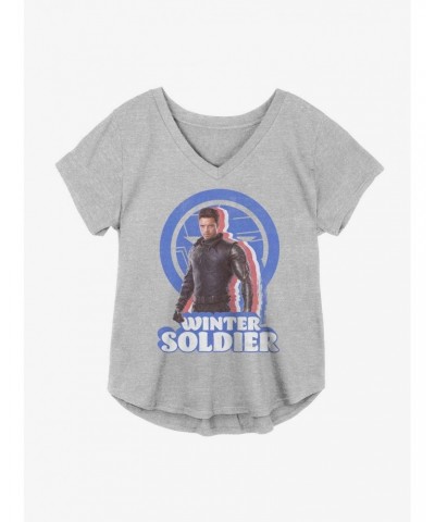 Marvel The Falcon And The Winter Soldier Bucky Pose Girls Plus Size T-Shirt $9.94 T-Shirts