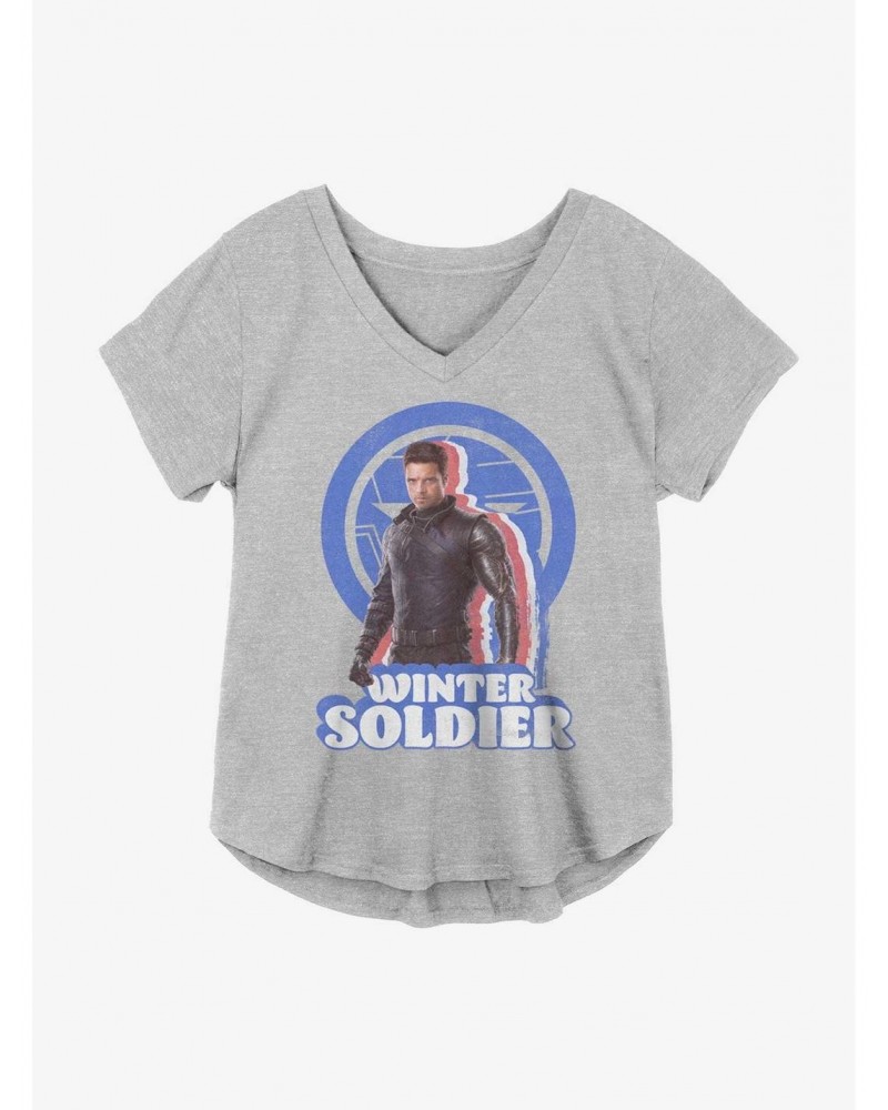 Marvel The Falcon And The Winter Soldier Bucky Pose Girls Plus Size T-Shirt $9.94 T-Shirts