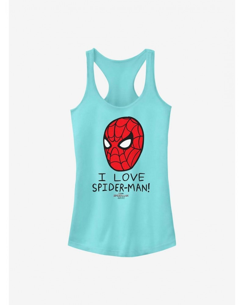 Marvel Spider-Man I Love Spider-Man Cartoon Girls Tank $6.37 Tanks