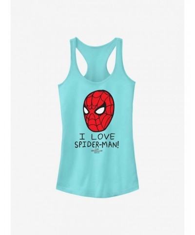 Marvel Spider-Man I Love Spider-Man Cartoon Girls Tank $6.37 Tanks