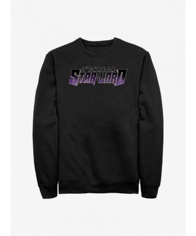 Marvel What If...? T'Challa Was Star-Lord Crew Sweatshirt $14.76 Sweatshirts