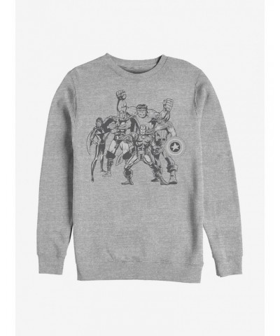 Marvel Avengers Retro Group Crew Sweatshirt $12.69 Sweatshirts