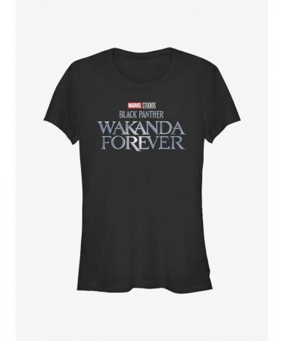 Marvel Black Panther: Wakanda Forever Logo Girls T-Shirt $9.56 T-Shirts