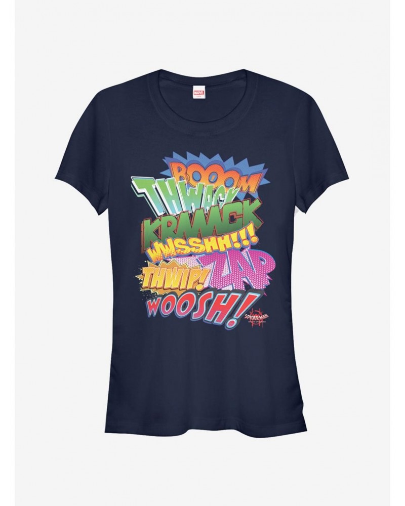 Marvel Spider-Man: Into The Spider-Verse Sound Effects Girls T-Shirt $6.57 T-Shirts