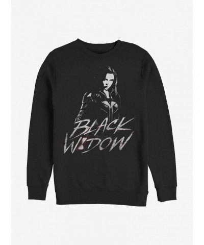 Marvel Black Widow Fierce Pose Crew Sweatshirt $10.92 Sweatshirts