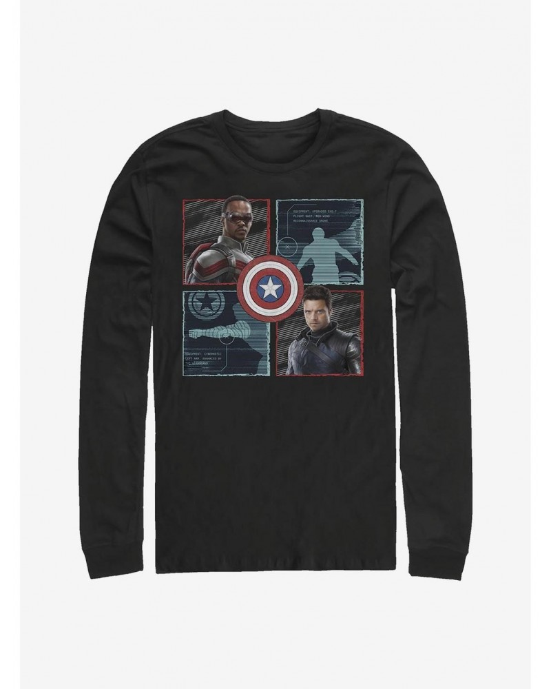 Marvel The Falcon And The Winter Soldier Hero Box Up Long-Sleeve T-Shirt $11.84 T-Shirts