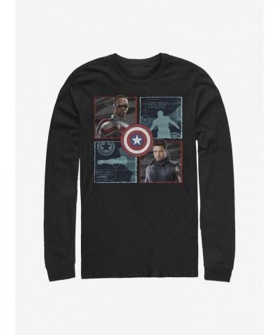 Marvel The Falcon And The Winter Soldier Hero Box Up Long-Sleeve T-Shirt $11.84 T-Shirts