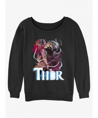 Marvel Thor Mighty Thor Thunder God Girls Slouchy Sweatshirt $11.81 Sweatshirts