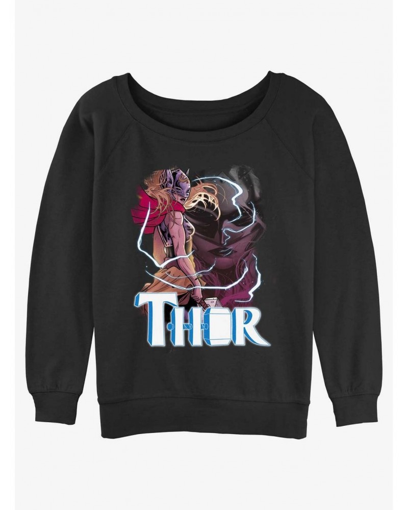 Marvel Thor Mighty Thor Thunder God Girls Slouchy Sweatshirt $11.81 Sweatshirts