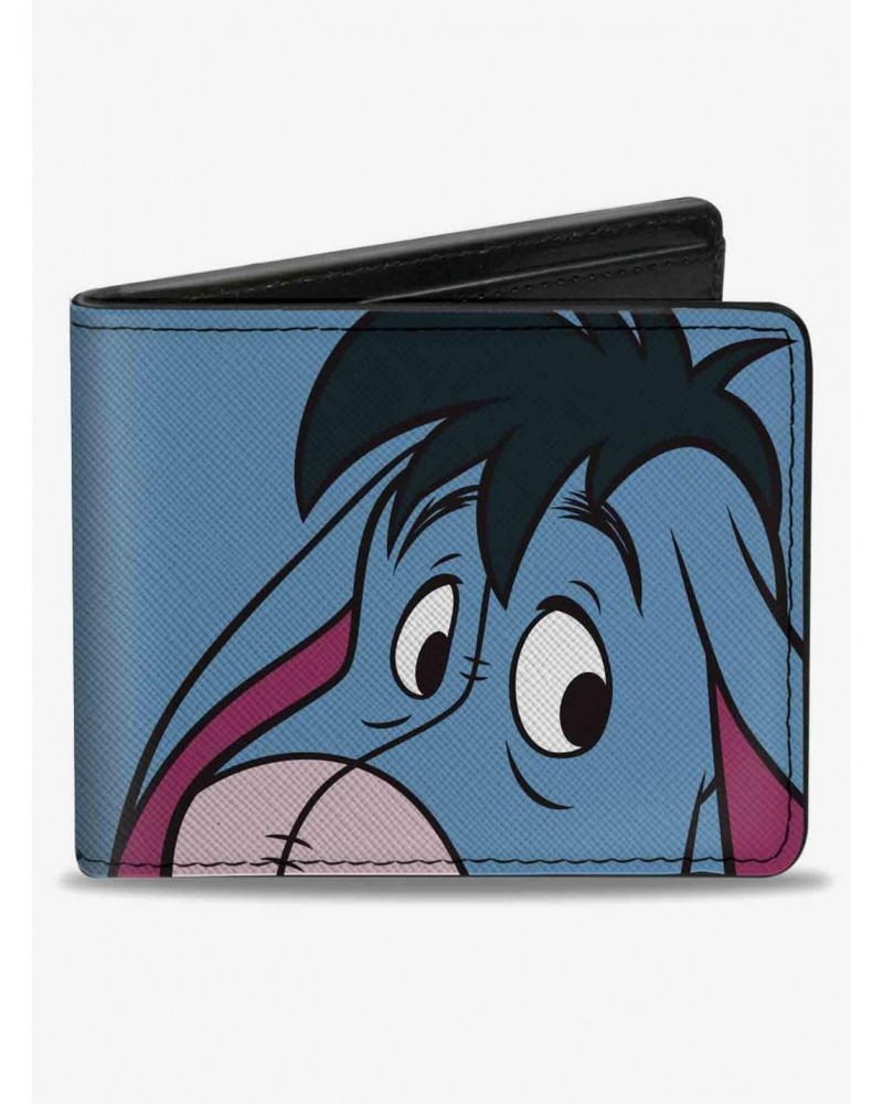 Disney Winnie The Pooh Eeyore Character Close Up Expression and Text Bifold Wallet $6.69 Wallets