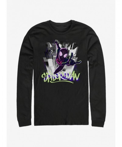 Marvel Spider-Man: Into The Spider-Verse Brooklyn Graffiti Long-Sleeve T-Shirt $10.53 T-Shirts