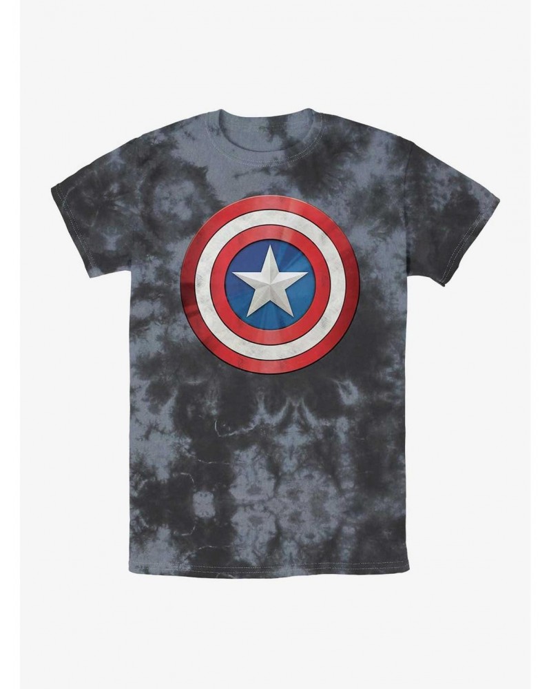 Marvel Captain America Shiny Shield Tie-Dye T-Shirt $7.67 T-Shirts