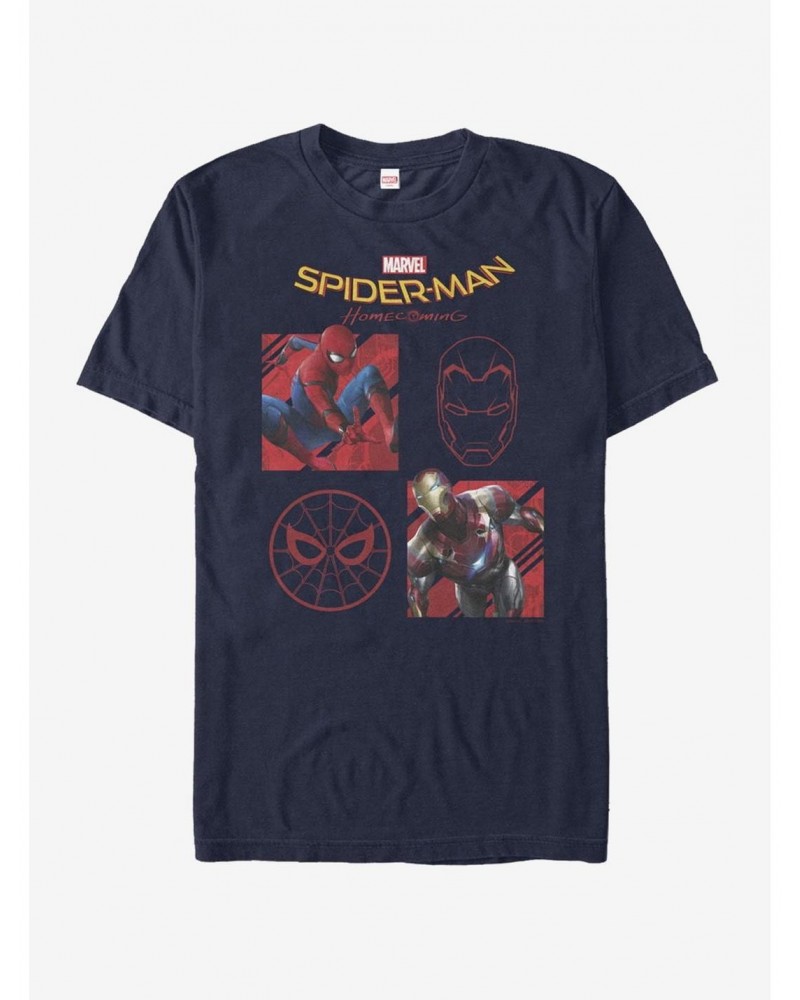 Marvel Spider-Man Homecoming Four Square T-Shirt $7.27 T-Shirts