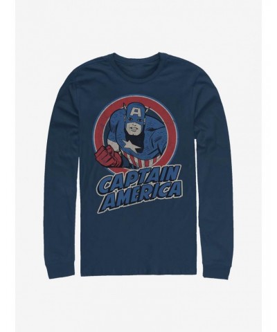 Marvel Captain America Captain America Thrifted Long-Sleeve T-Shirt $11.84 T-Shirts