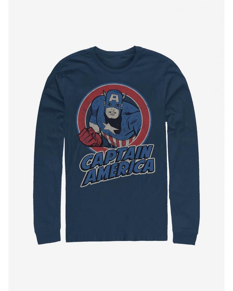 Marvel Captain America Captain America Thrifted Long-Sleeve T-Shirt $11.84 T-Shirts