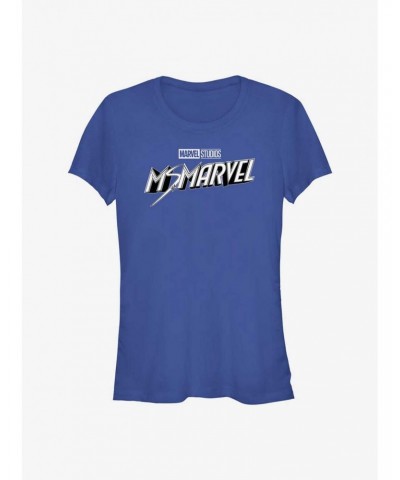 Marvel Ms. Marvel Grayscale Logo Girls T-Shirt $7.97 T-Shirts