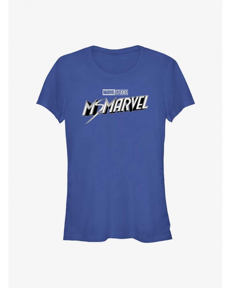 Marvel Ms. Marvel Grayscale Logo Girls T-Shirt $7.97 T-Shirts