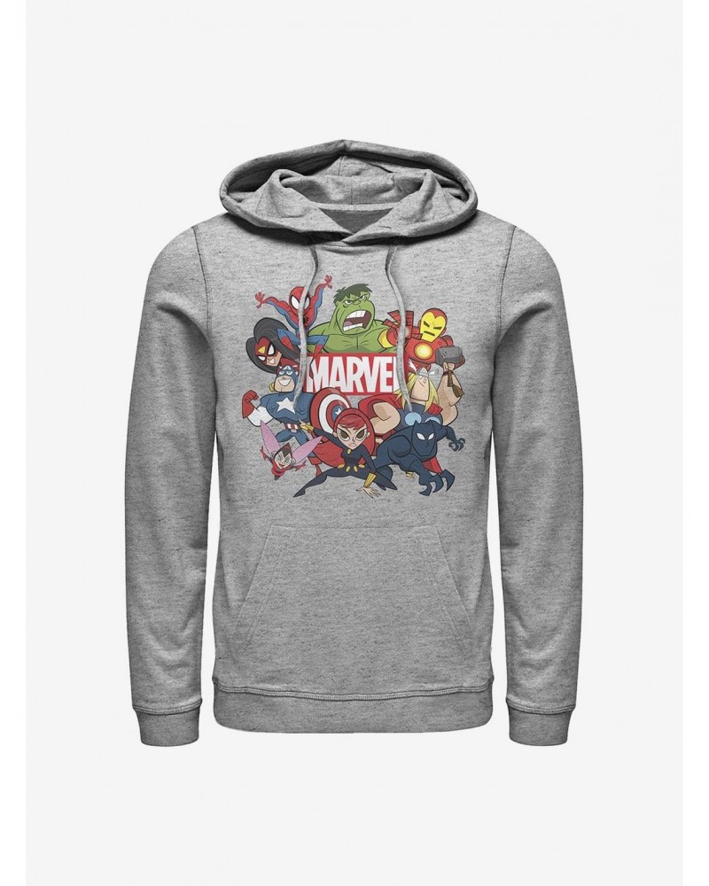 Marvel Avengers Group Marvel Retro Hoodie $15.45 Hoodies