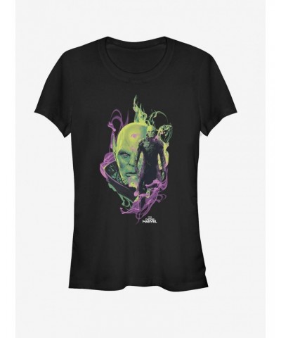 Marvel Captain Marvel In Smoke Girls T-Shirt $7.97 T-Shirts