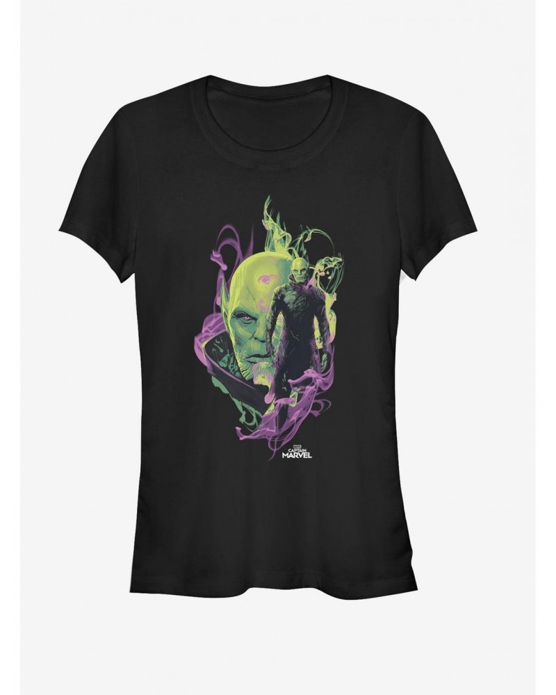 Marvel Captain Marvel In Smoke Girls T-Shirt $7.97 T-Shirts