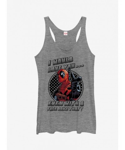Marvel Deadpool With a Face Like That Girls Tank $9.32 Tanks