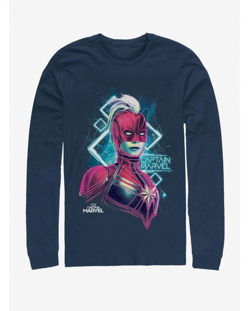 Marvel Captain Marvel Star Mapping Long-Sleeve T-Shirt $10.79 T-Shirts