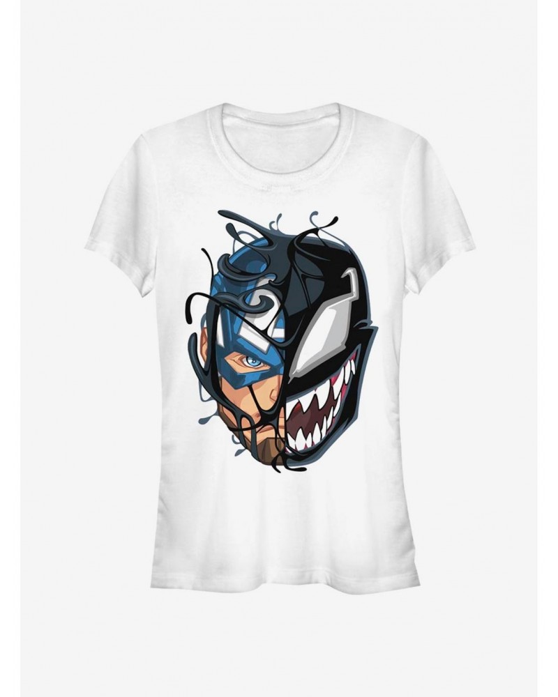 Marvel Captain America Venomized Mask Takeover T-Shirt $8.17 T-Shirts