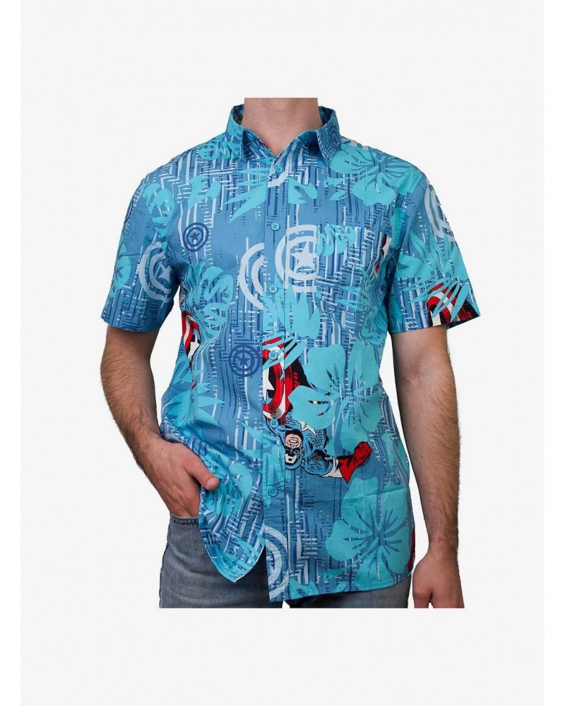 Marvel Captain America Captain Island Woven Button-Up $11.49 Button-Up