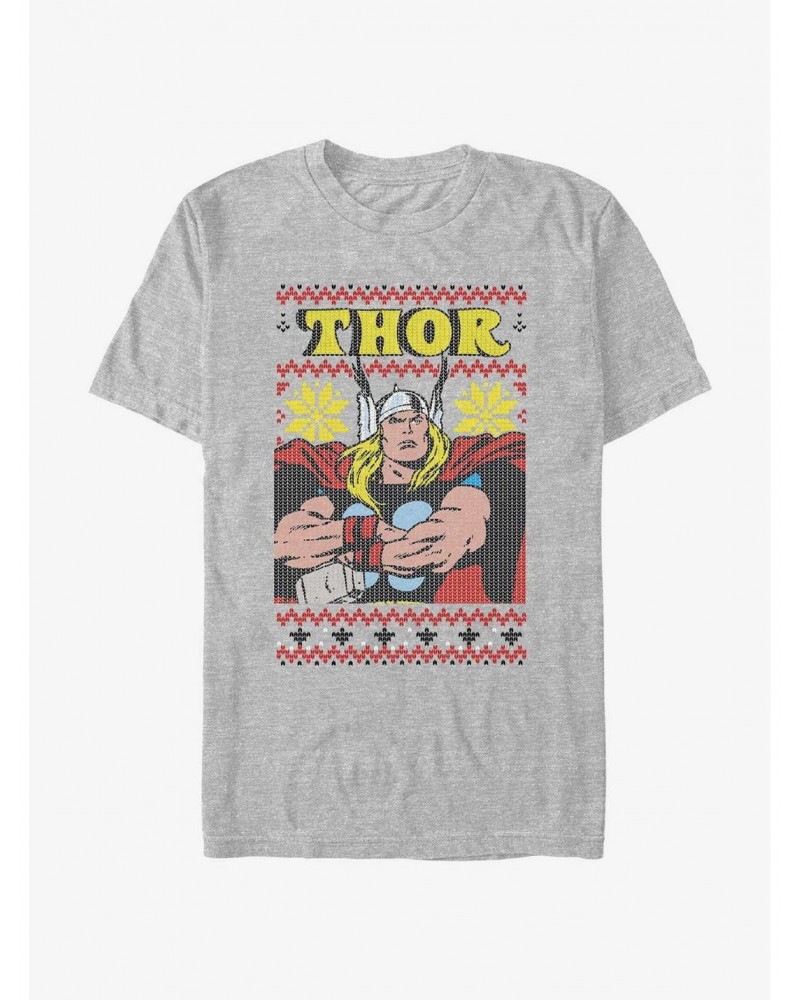 Marvel Thor Asgardian Ugly Christmas T-Shirt $9.37 T-Shirts