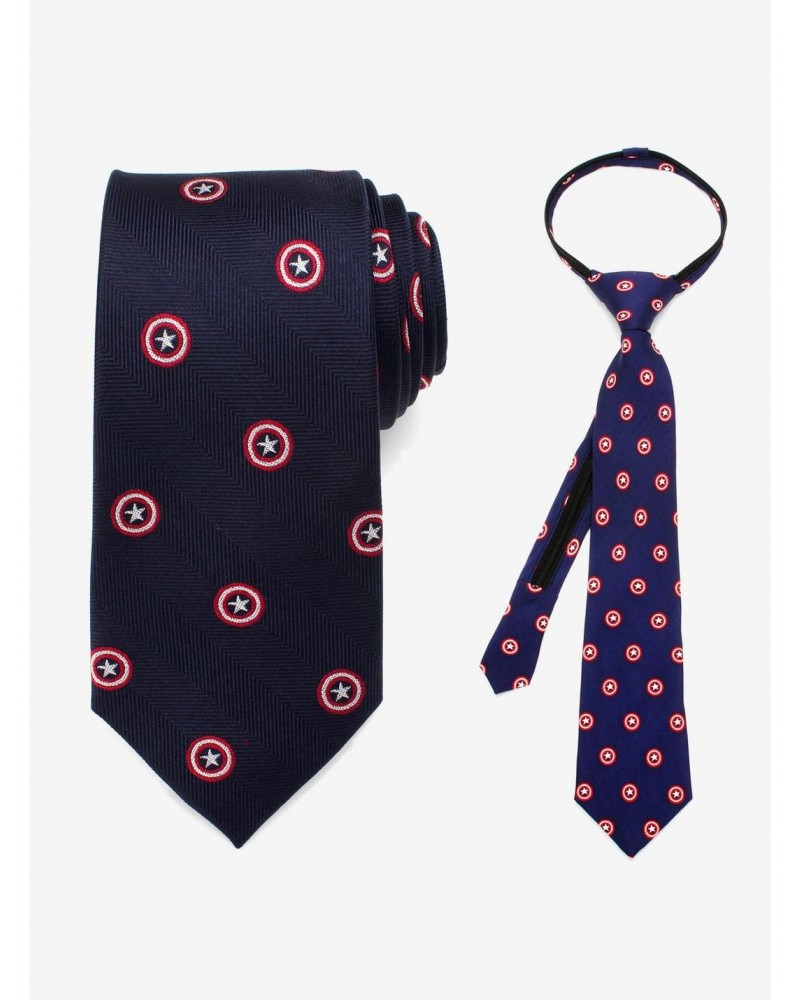 Marvel Captain America Father And Son Captain America Zipper Necktie Gift Set $43.15 Gift Set