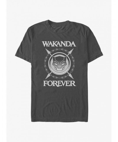 Marvel Black Panther Wakanda Forever Crossed Spears T-Shirt $7.46 T-Shirts