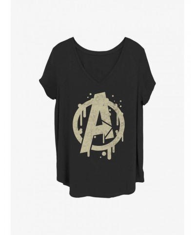 Marvel The Avengers Paint Drip Girls T-Shirt Plus Size $8.09 T-Shirts