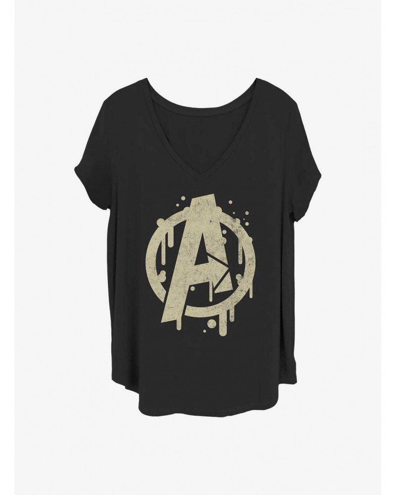 Marvel The Avengers Paint Drip Girls T-Shirt Plus Size $8.09 T-Shirts