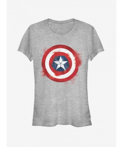 Marvel Avengers: Endgame Captain America Spray Logo Girls Heathered T-Shirt $7.17 T-Shirts