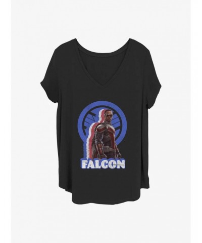 Marvel The Falcon and the Winter Soldier Distressed Falcon Girls T-Shirt Plus Size $7.86 T-Shirts